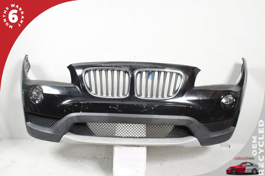 2013-2015 BMW X1 E84 Front Bumper Cover Assembly Black w/ Grille &amp; Fog Light OEM