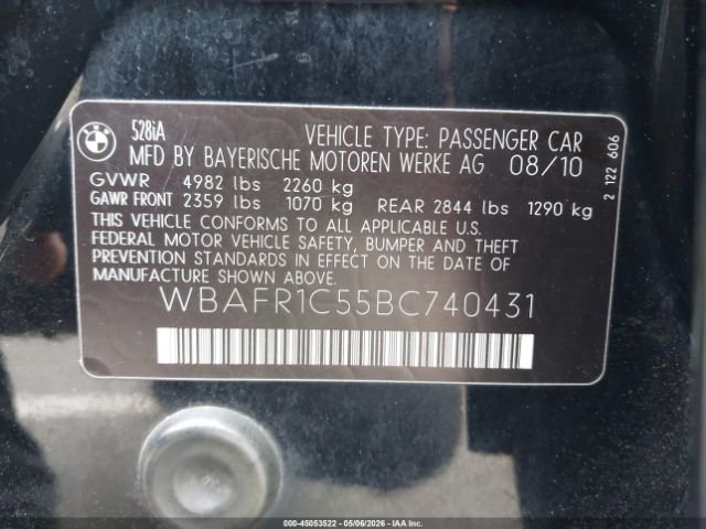 Parting Out- 2011 BMW 528i F10- 133