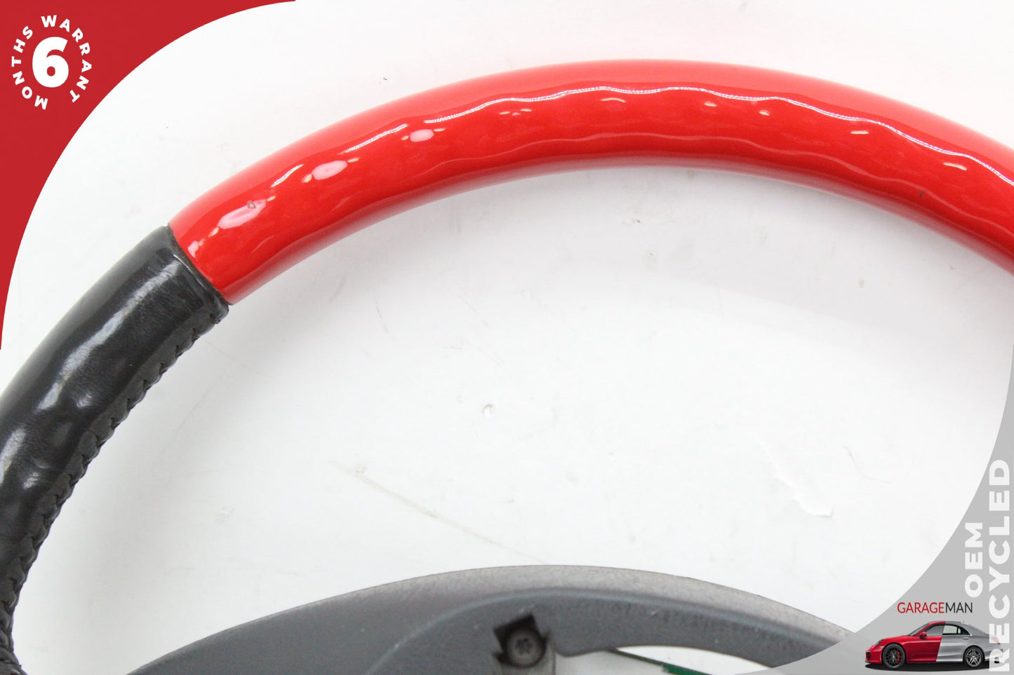 2002-2005 Ford Thunderbird Leather Wrapped Black and Red Steering Wheel OEM