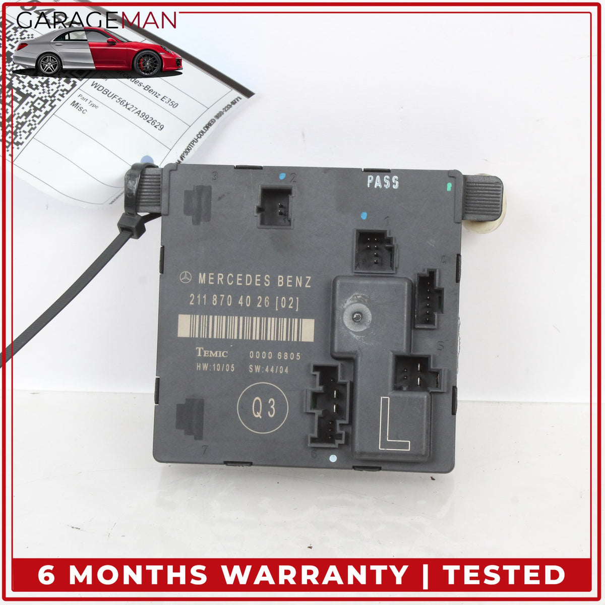 2003-2009 Mercedes W211 E350 Rear Left Side Door Control Module 2118704026 OEM