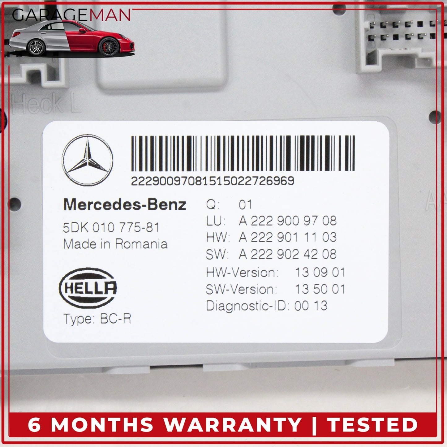 2015-2018 Mercedes W205 C300 Rear Trunk SAM Control Module Unit 2229009708 OEM