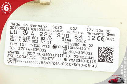 14-19 Mercedes-Benz C300 W205 Keyless Go Entry Control Module 2229005412