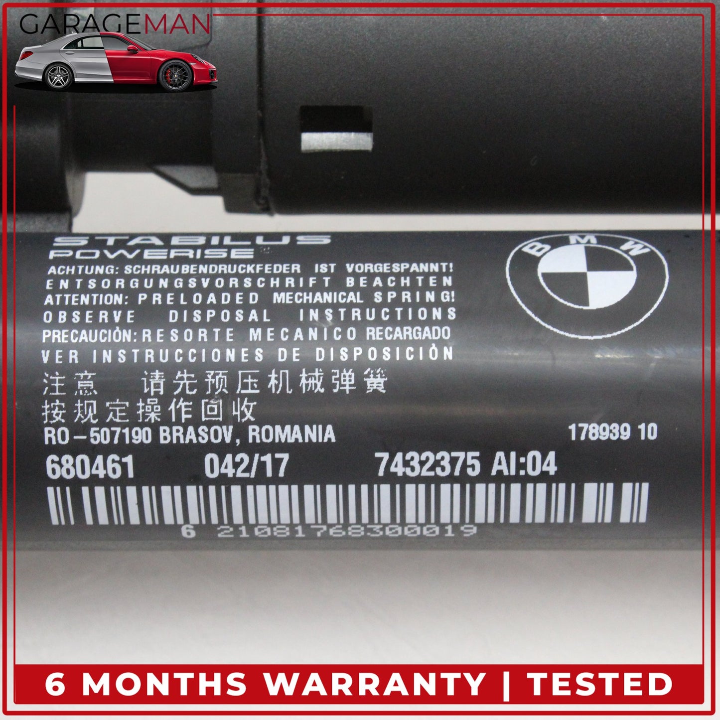2014-2020 BMW 430i Rear Left Side Trunk Tailgate Lift Support Strut 7432375 OEM