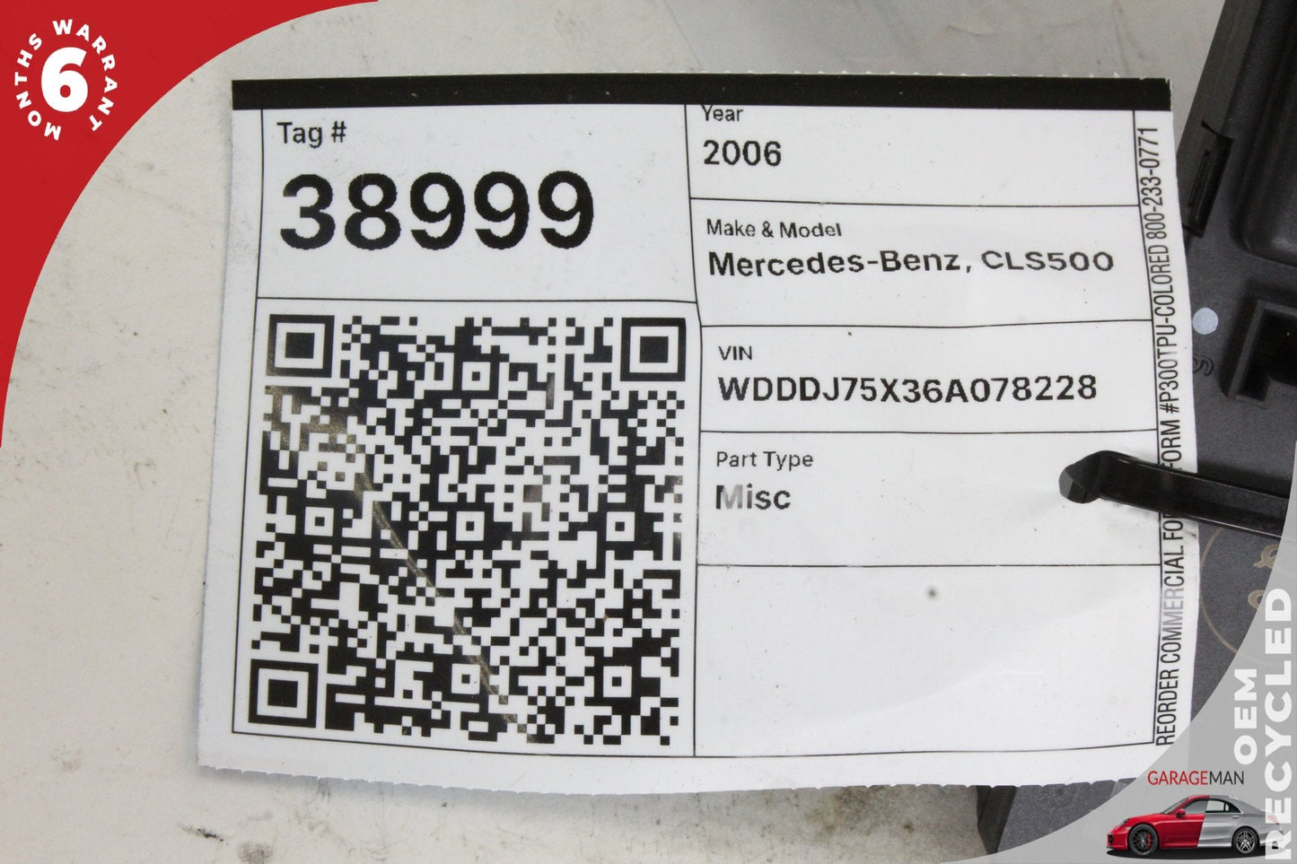 2006-2009 Mercedes CLS500 W219 Right Rear Door Control Module 2198200326 OEM