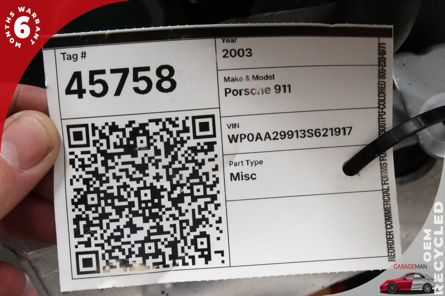 2002-2005 Porsche 911 996 RWD 3.6L Complete Engine Motor M96.03 51K OEM