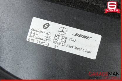 2003-2006 Mercedes W220 S55 AMG Rear Audio Subwoofer Speaker Bose 2208204702 OEM