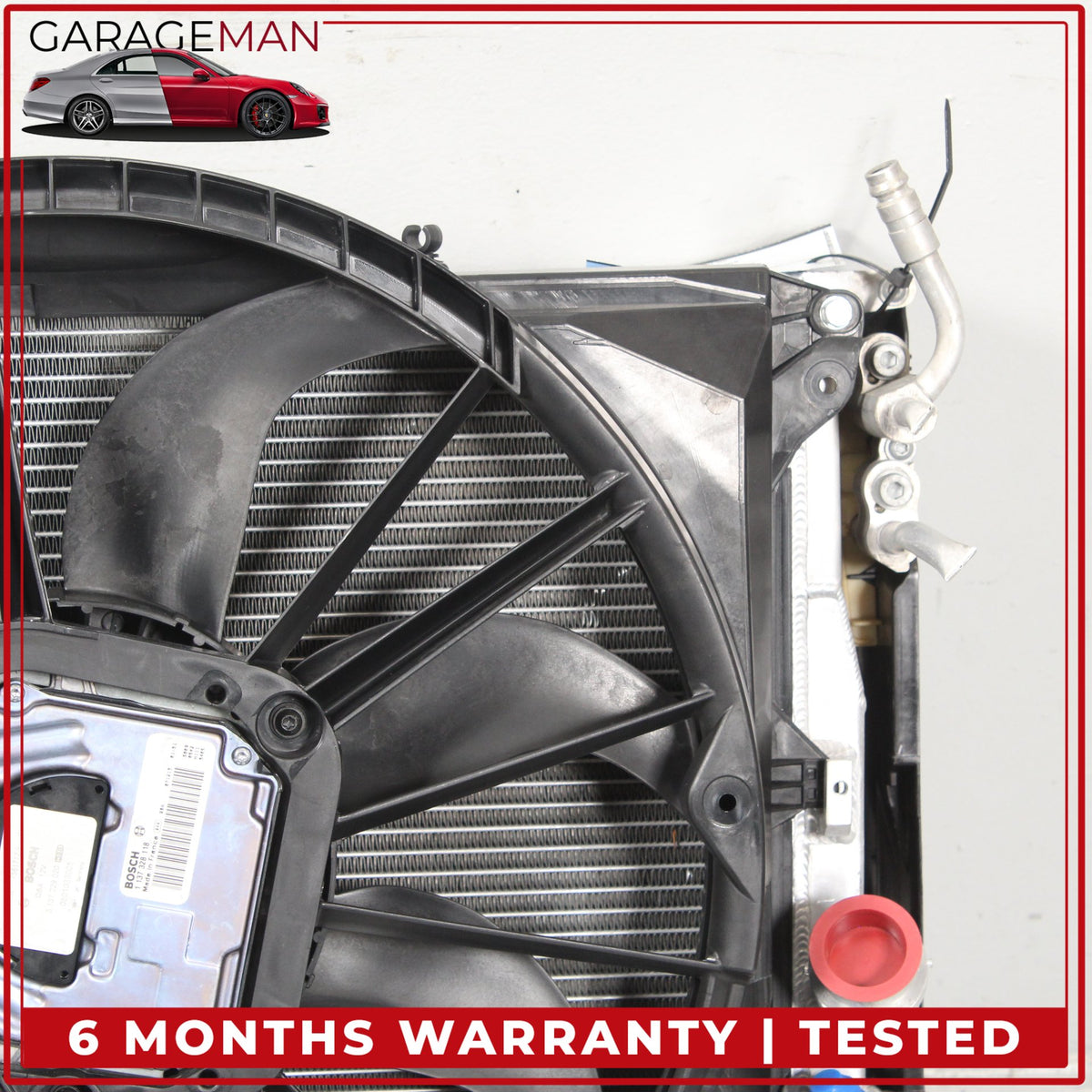 2007-2011 BMW 335i E90 Engine Radiator Cooling Fan Motor Assembly OEM w/ VRSF Intercooler