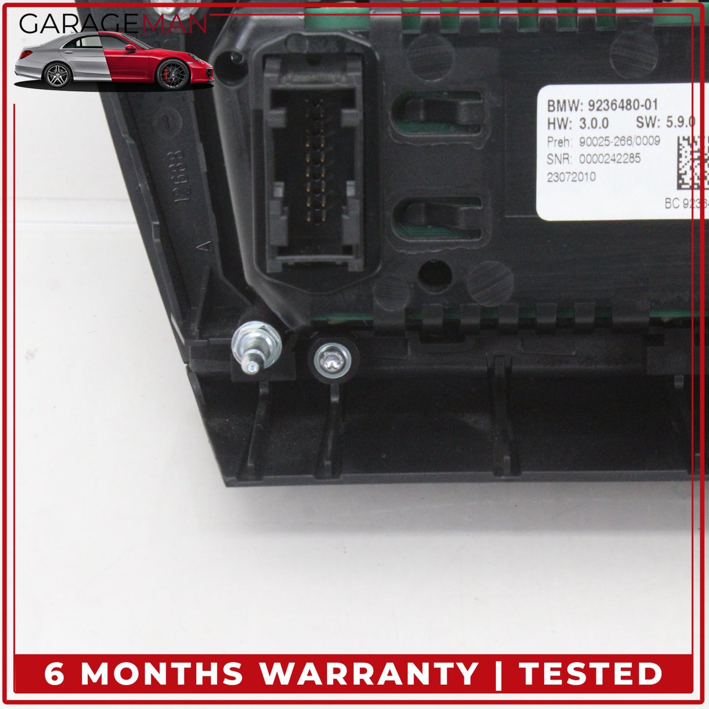 2011-2016 BMW 550i Front AC Climate Control Panel Audio CD Player 9236480 OEM