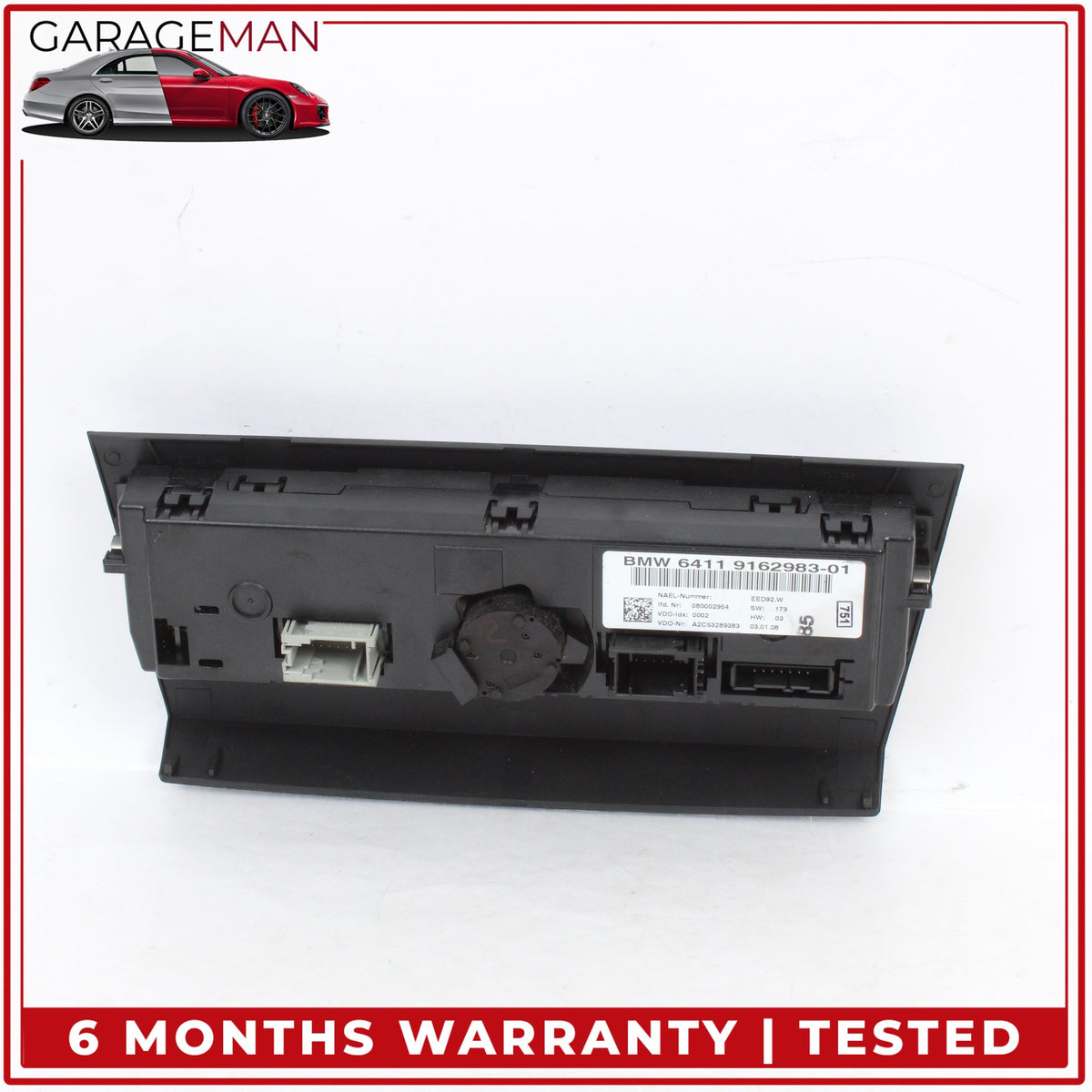 2006-2011 BMW 335i E90 AC Temperature Climate Control Panel 916298301 OEM