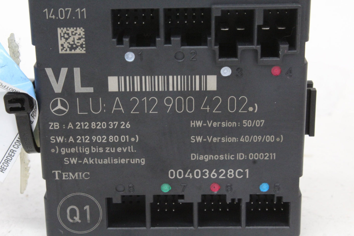2008-2014 Mercedes C250 CDI W204 Left Front Door Control Module 2129004202