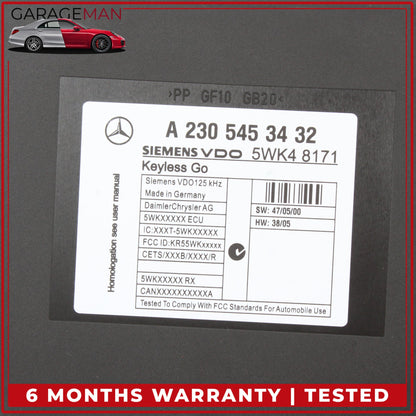 2007-2008 Mercedes R230 SL500 Keyless Go Entry Control Module 2305453432 OEM