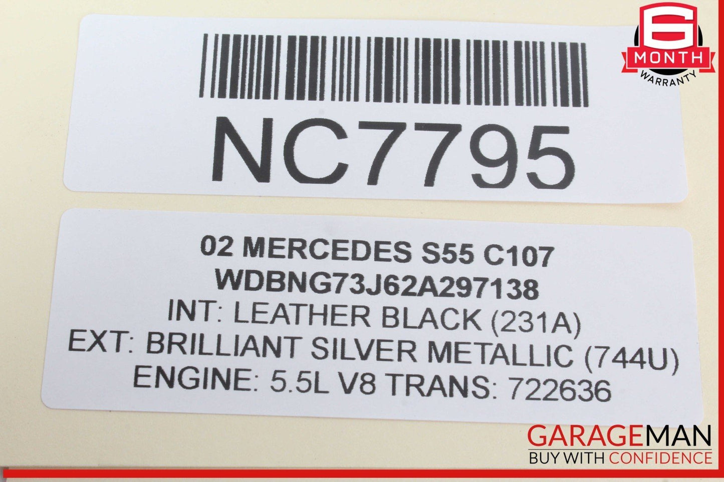 00-06 Mercedes W220 S55 AMG CL500 Dash Dashboard Right Side Airbag Air Bag OEM
