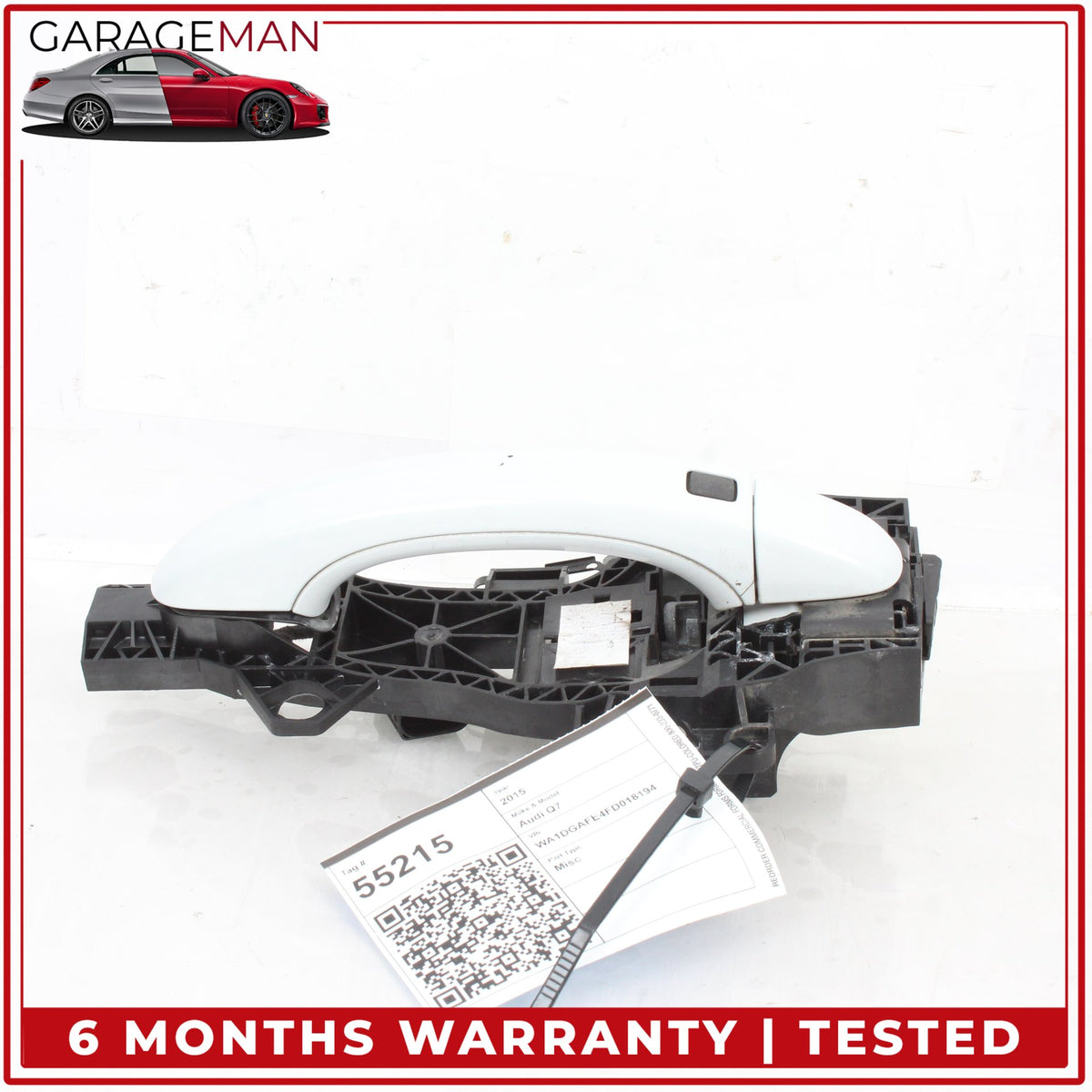 2007-2015 Audi Q7 Rear Left Driver Side Exterior Door Handle White Metallic OEM