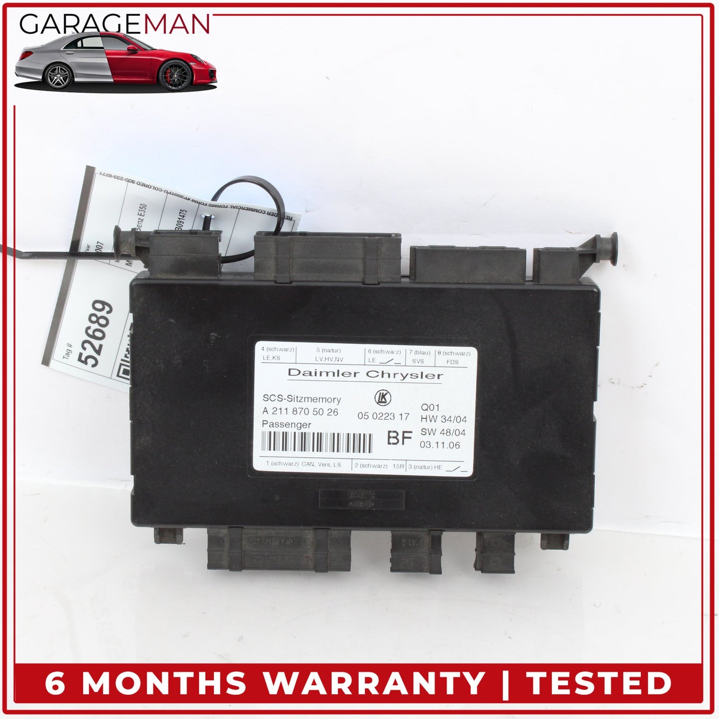 2003-2012 Mercedes W211 E350 E550 Front Right Seat Control Module 2118201185 OEM