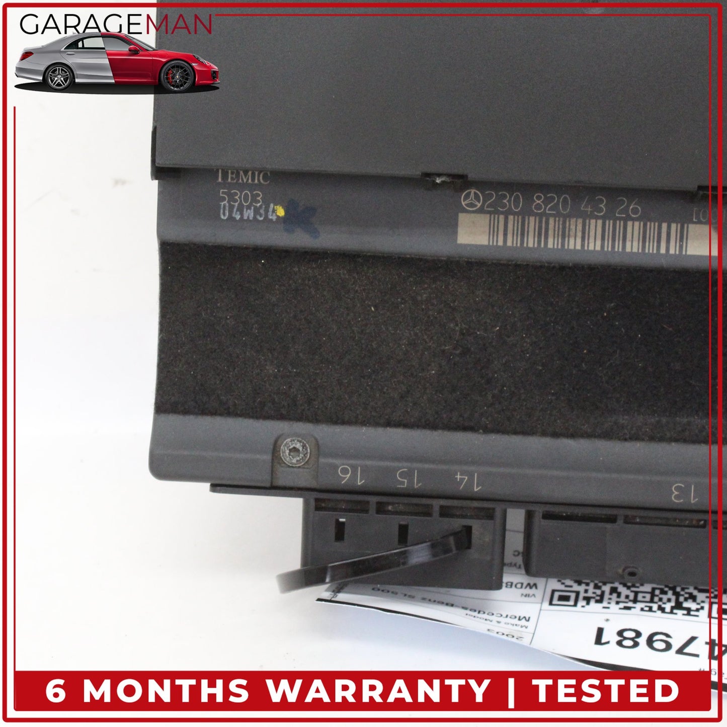 2003-2012 Mercedes-Benz SL500 R230 Under Seat Control Module Left 2308204326