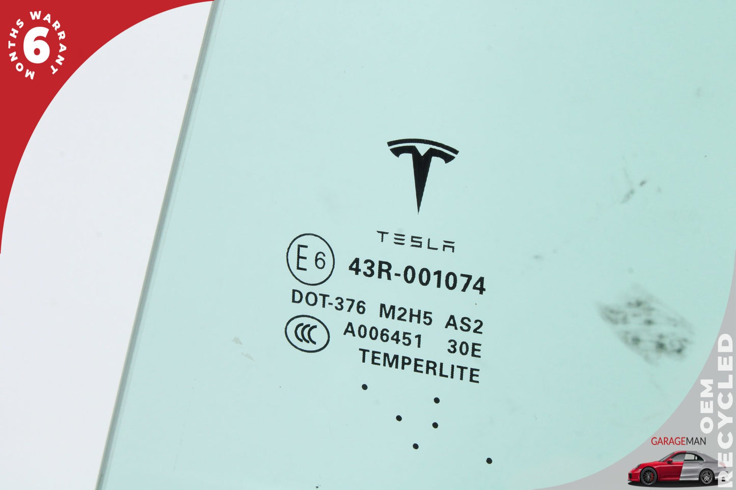12-20 Tesla Model S 85D Hatchback Rear Left Driver Side Window Glass E643R001074