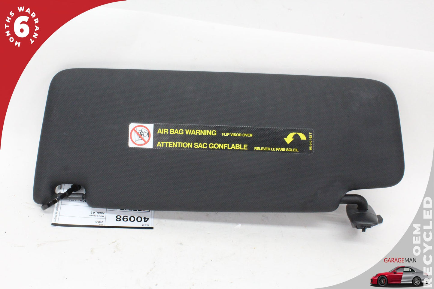 2015-2025 Audi A3 S3 RS3 Right Passenger Side Sun Visor 8W0857552 OEM
