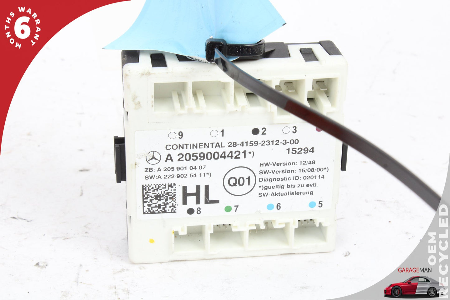 16-19 Mercedes-Benz C300 W205 Rear Left Door Control Module 2059010407 OEM