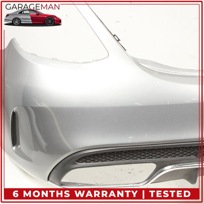 2015-2018 Mercedes-Benz C300 W205 Sport Rear Bumper Cover Assembly Silver OEM