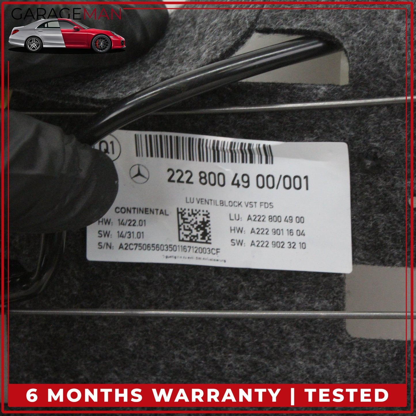 2014-2017 Mercedes W222 S550e Front Left or Right Top Seat Bladder Bolster OEM