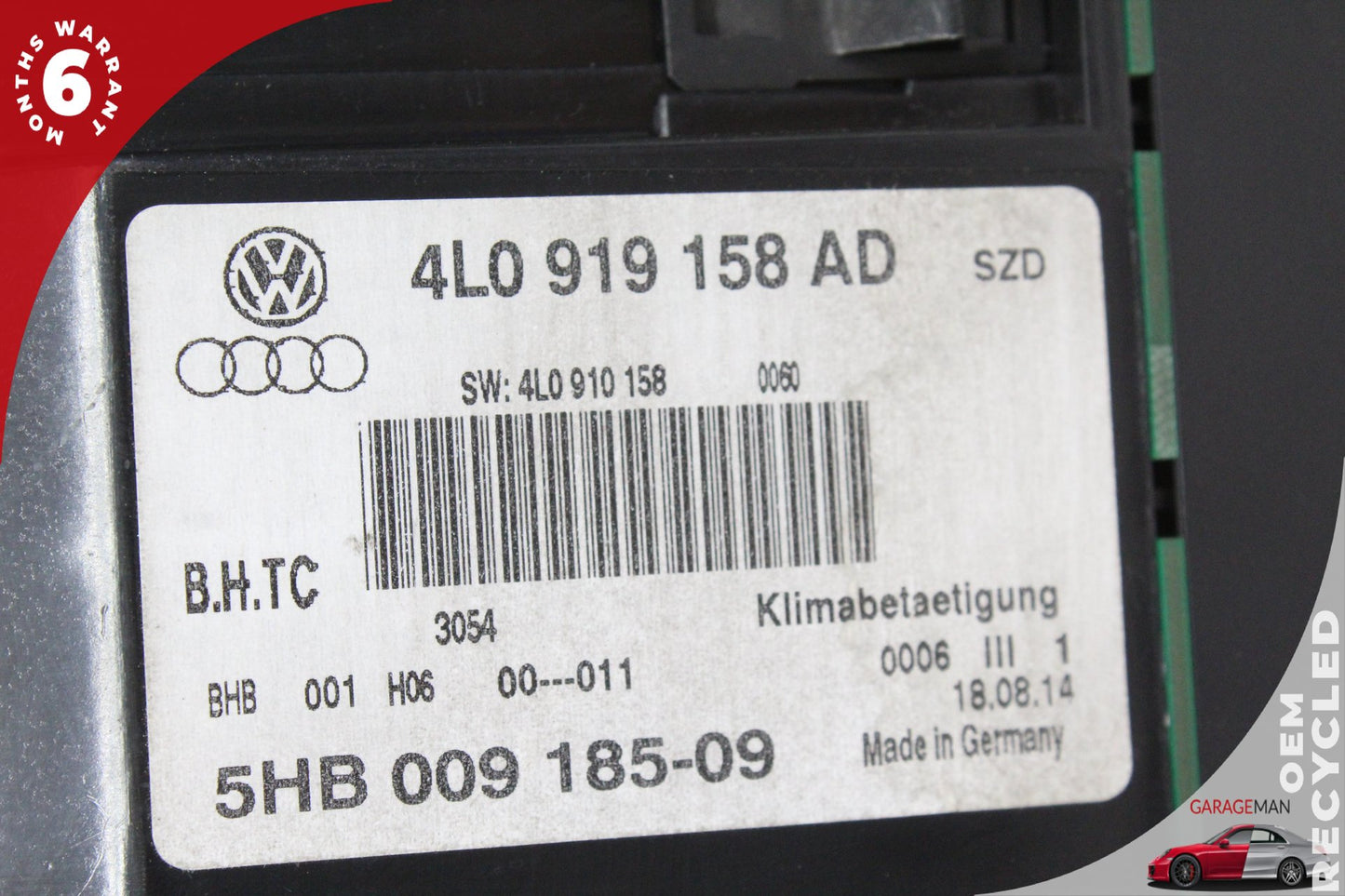 2010-2015 Audi Q7 SUV Rear HVAC AC Climate Control Switch Panel 4L0919158AD OEM