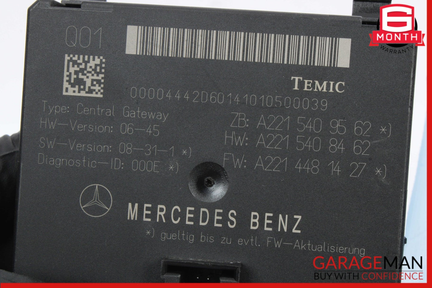 2007-2014 Mercedes-Benz S550 W221 Central Gateway Control Module 2215409562 OEM