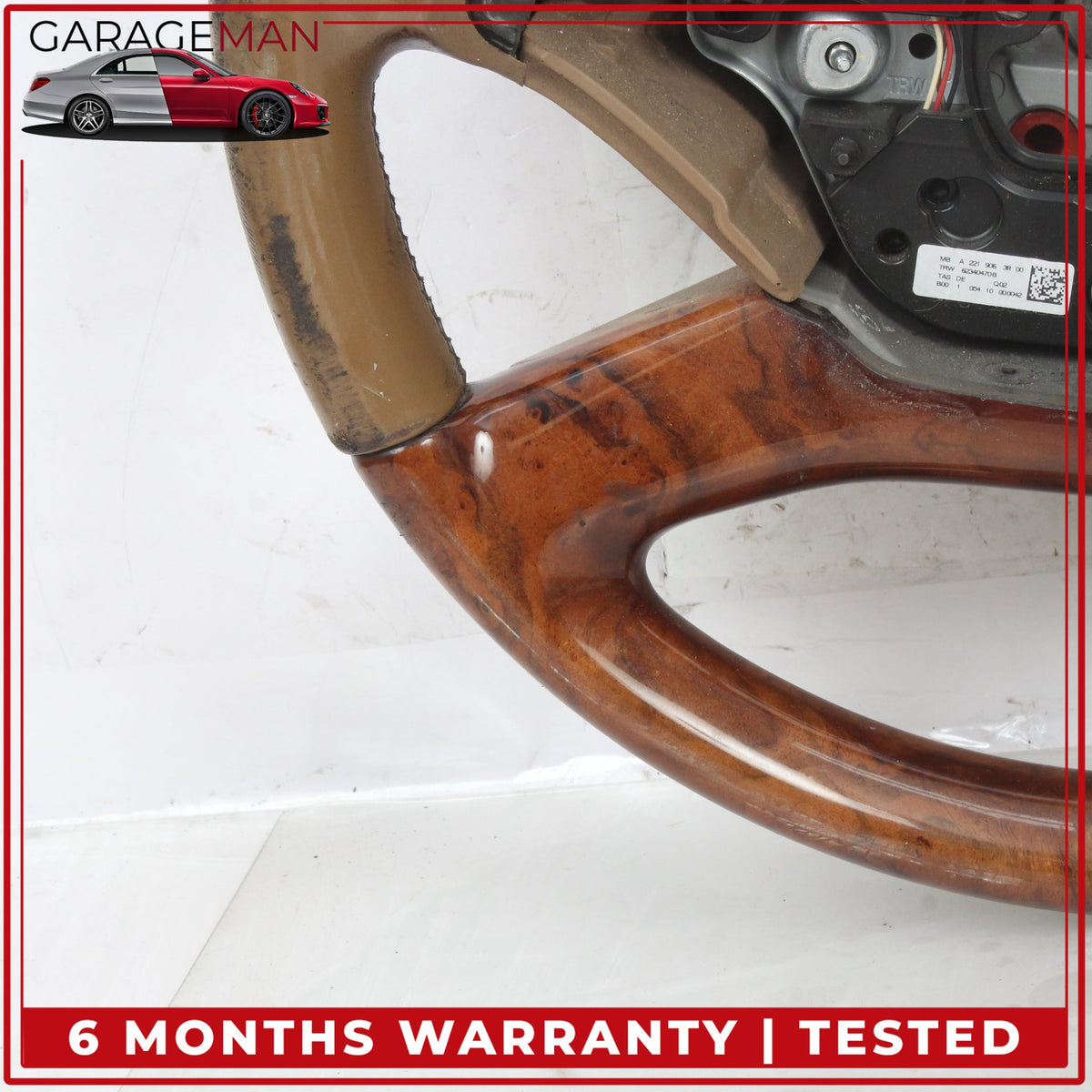 2010-2014 Mercedes W221 S550 Front Left Steering Wheel Wood Brown 2214609203 OEM