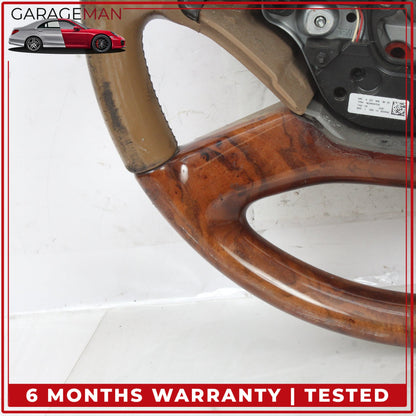 2010-2014 Mercedes W221 S550 Front Left Steering Wheel Wood Brown 2214609203 OEM