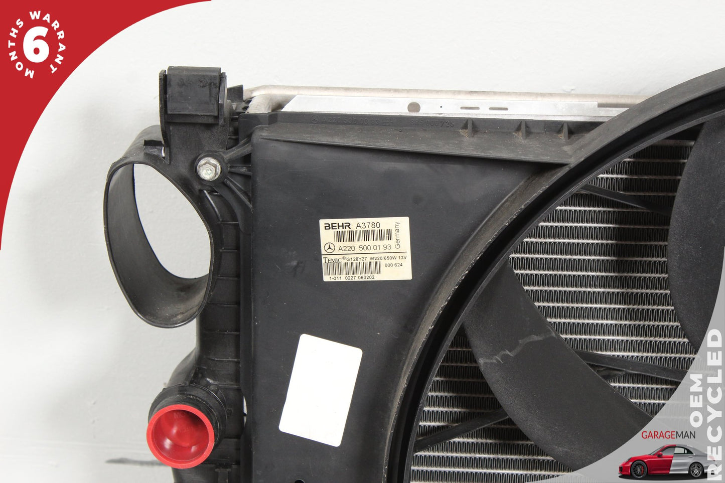 2002-2006 Mercedes W220 S500 Engine Motor Cooling Fan Shroud w/ Radiator OEM