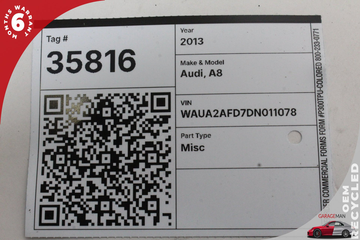 2011-2018 Audi A8 S8 Keyless Key Less Entry Smart Remote Key Fob 4H0959754DB OEM