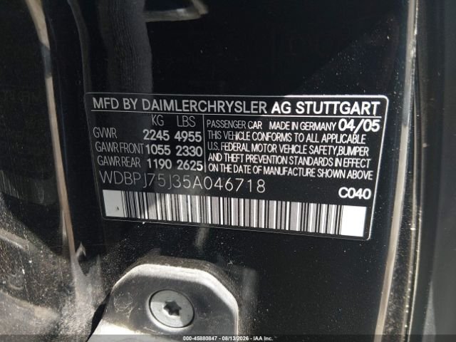 Parting Out- 2005 Mercedes-Benz CL500 W215- __PENDING_CLAIM__