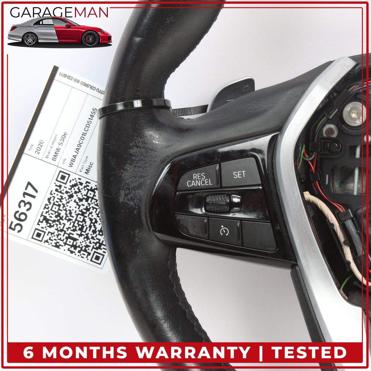 2017-2023 BMW 530e G30 Front Left Side Steering Wheel w/ Paddle Shifters OEM