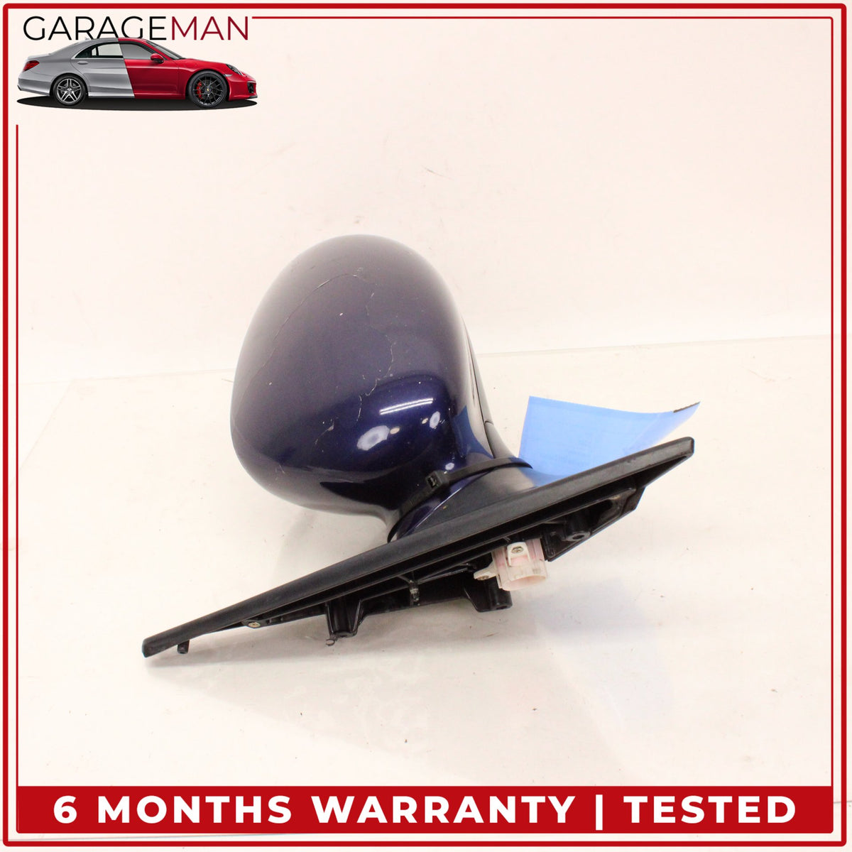 1999-2005 Porsche 911 Carrera 996 Left Door Rear View Mirror Blue Metallic OEM