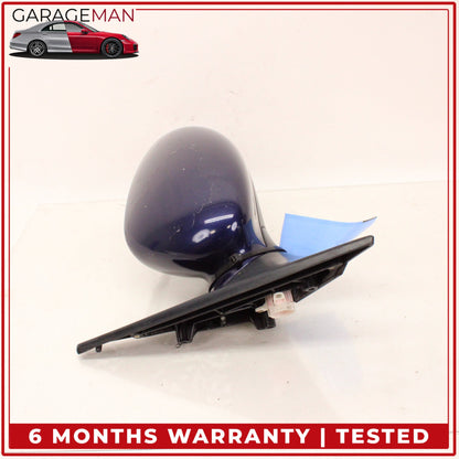 1999-2005 Porsche 911 Carrera 996 Left Door Rear View Mirror Blue Metallic OEM