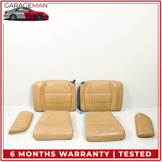 1999-2005 Porsche 911 996 Rear Upper and Lower Seat Cushion Beige Set OEM