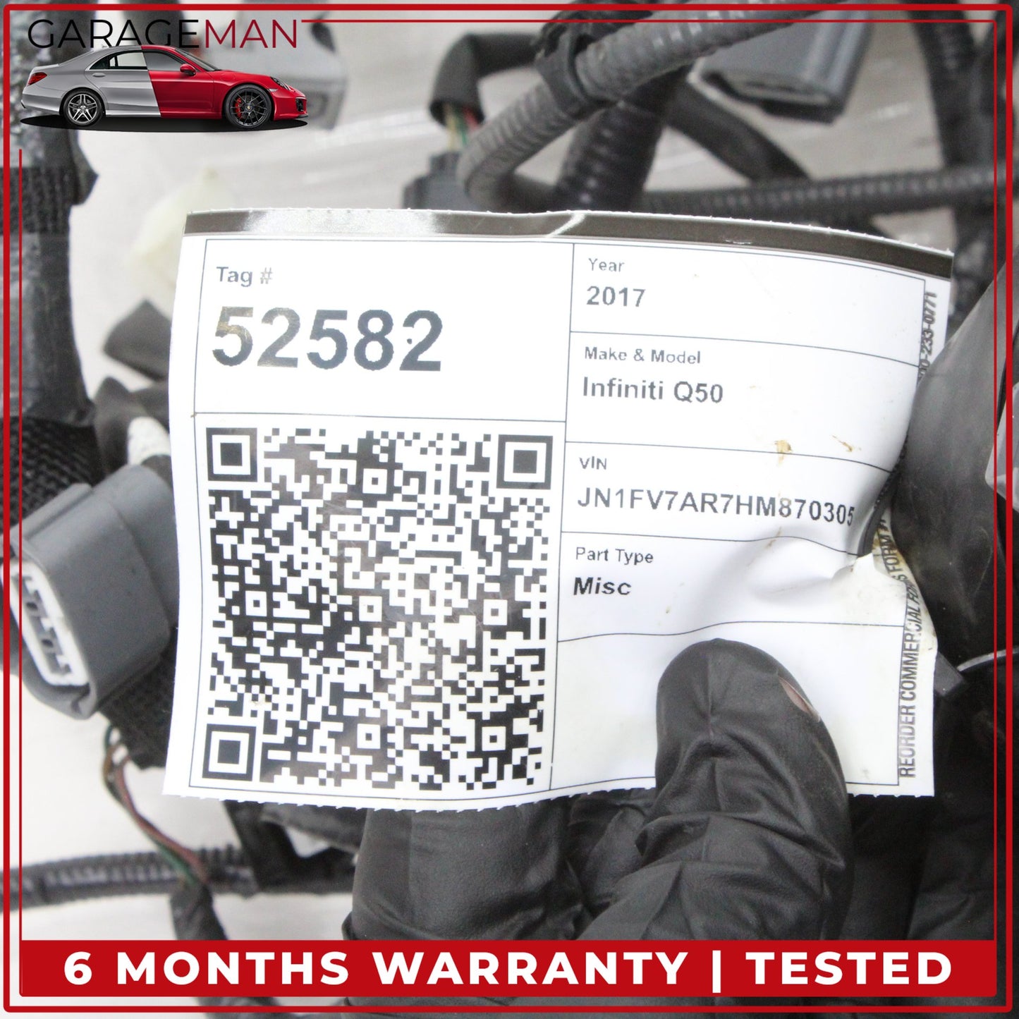 2016-2019 Infiniti Q50 Q60 3.0L V6 Engine Motor Wiring Harness 240114HK5B OEM
