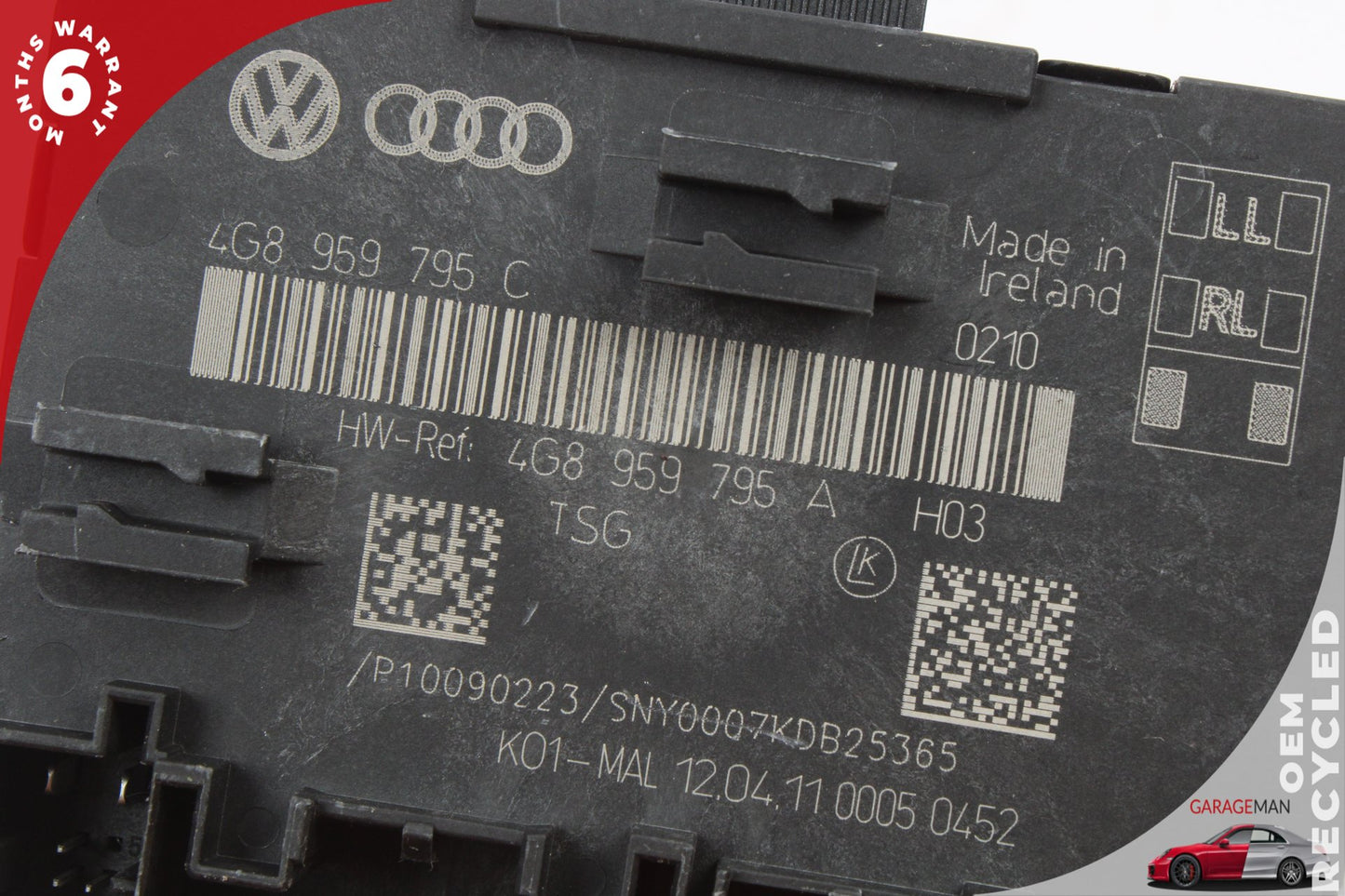 12-18 Audi A6 C7 Sedan Rear Right Door Control Module 4G8959795C Genuine
