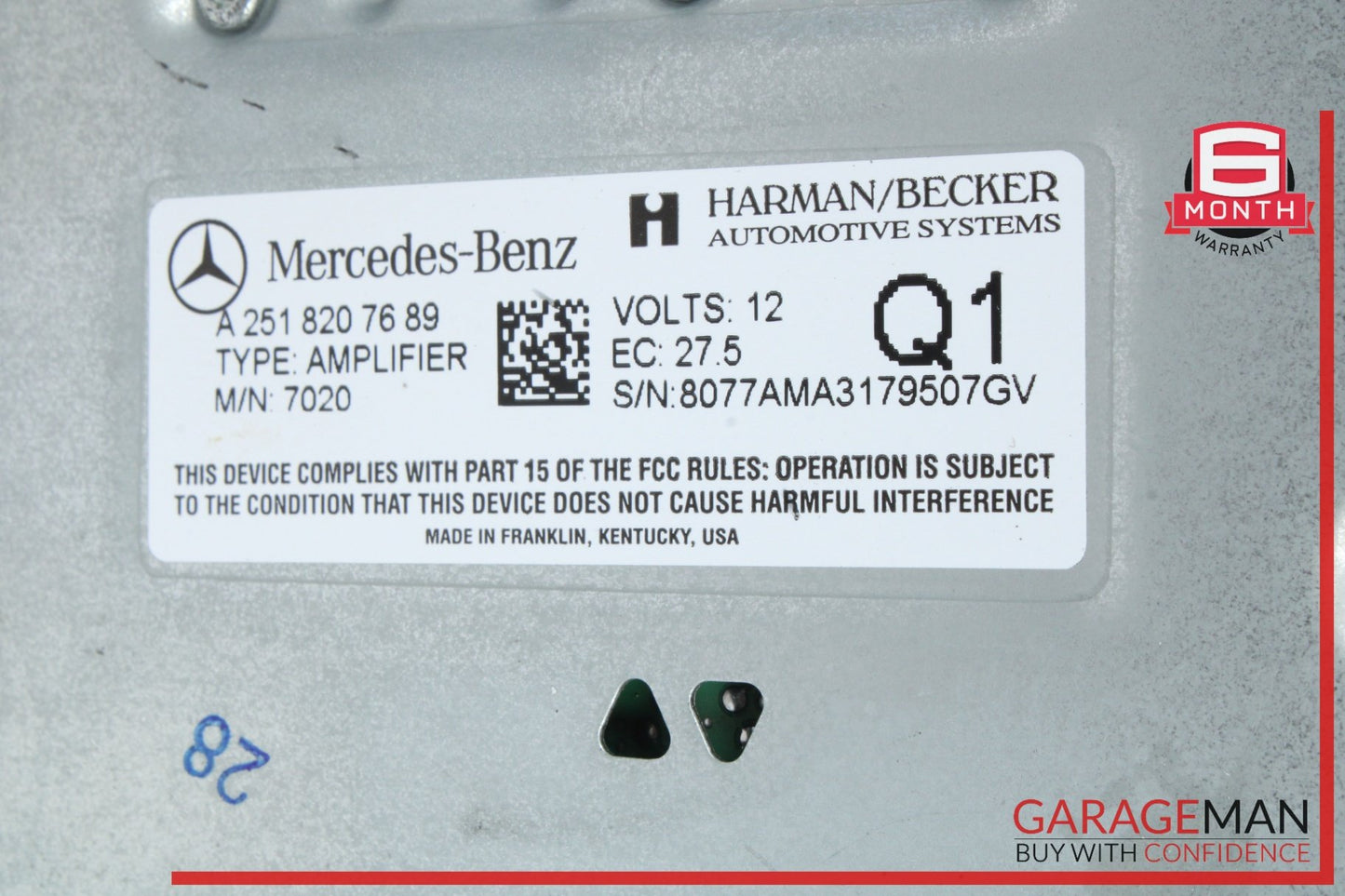 2006-2009 Mercedes ML500 M-Class W164 Harman Kardon Amplifier 2518207689