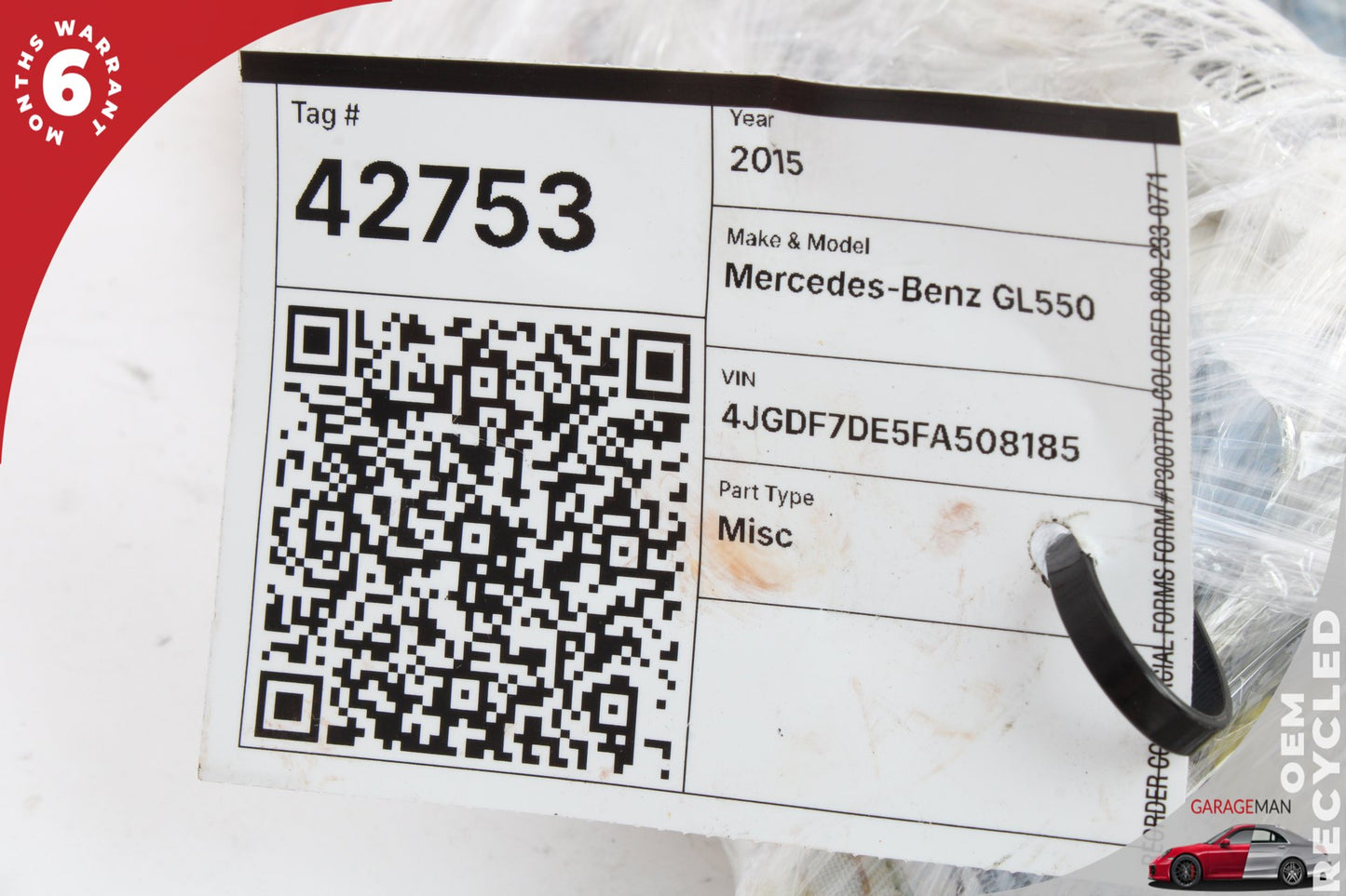 2013-2016 Mercedes X166 GL550 Left Side Roof Curtain Air Bag 1668600902 OEM