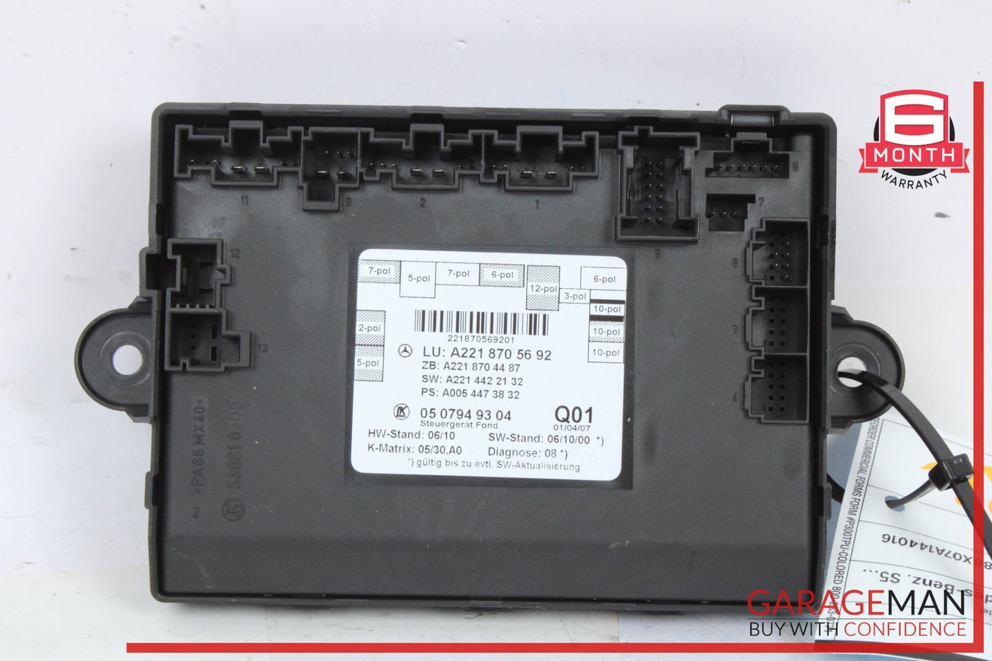 2007-2013 Mercedes S550 W221 Rear Left/Right Door Control Module 2218705692