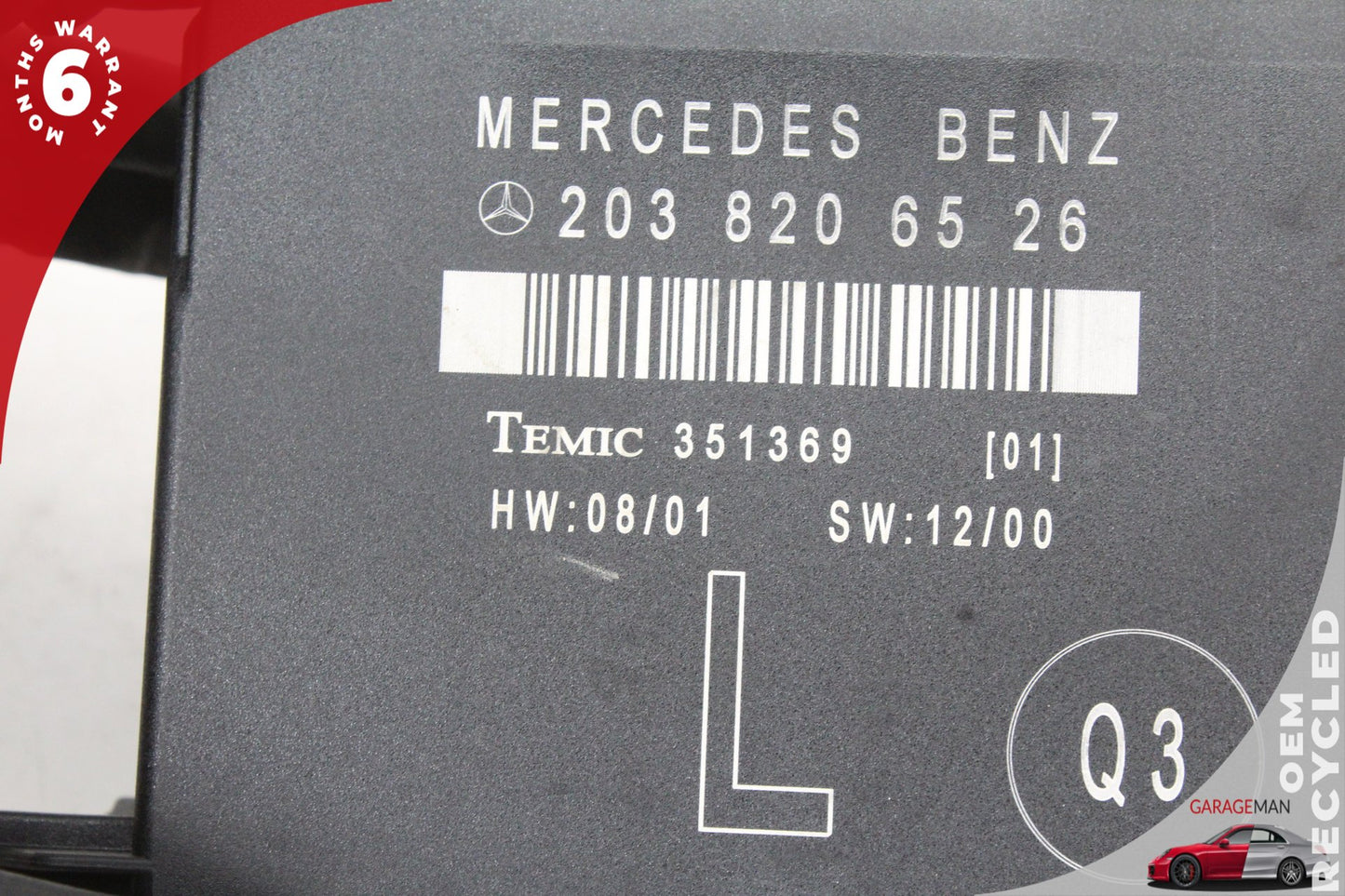 2001-2007 Mercedes W203 C240 Rear Left Side Door Control Module 2038206526 OEM