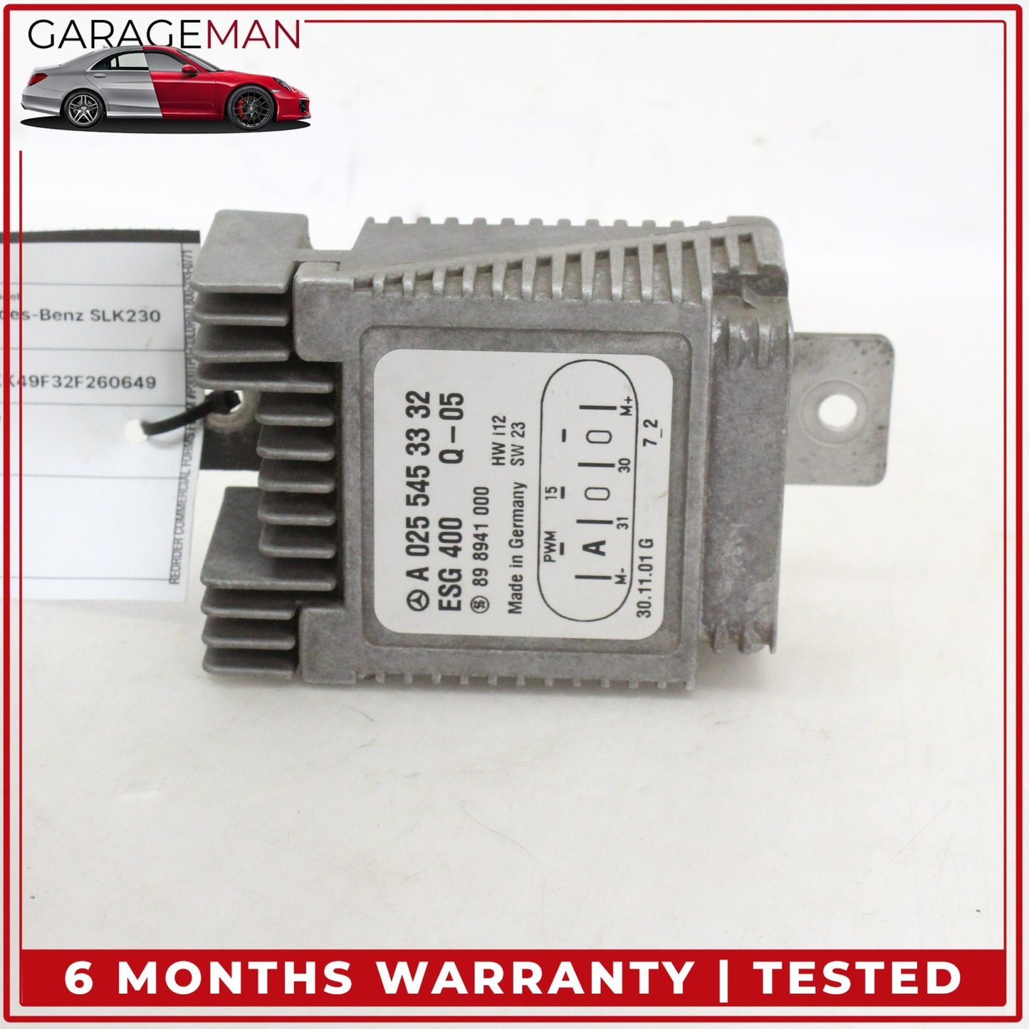 1997-2004 Mercedes-Benz SLK230 R170 Auxiliary Cooling Fan Control Module Unit 0255453332