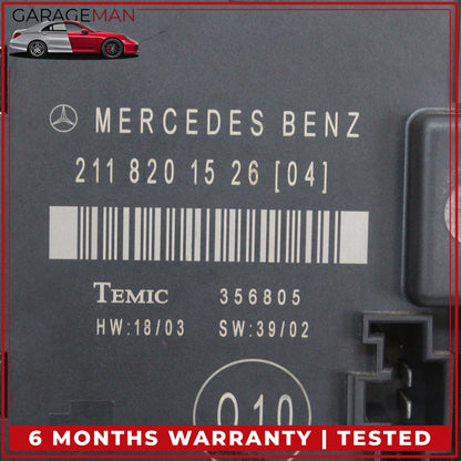 2003-2006 Mercedes-Benz E350 W211 Sedan Left Rear Door Control Module 2118201526 OEM