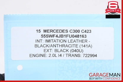 2015-2020 Mercedes-Benz C300 W205 Rear Left Window Regulator Motor 2059060301
