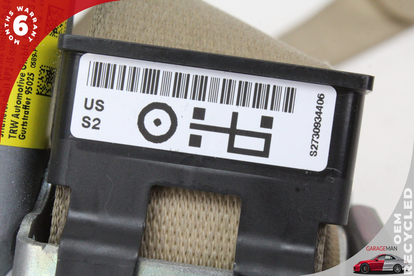 2012-2018 BMW 320i F30 Front Right Passenger Side Seat Belt Beige 7309344 OEM