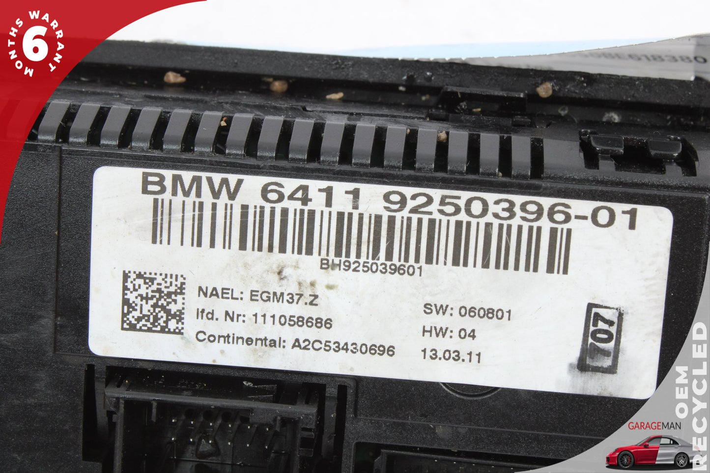 2007-2013 BMW 335is 328i AC Temperature Climate Control Switch Panel 9250396 OEM
