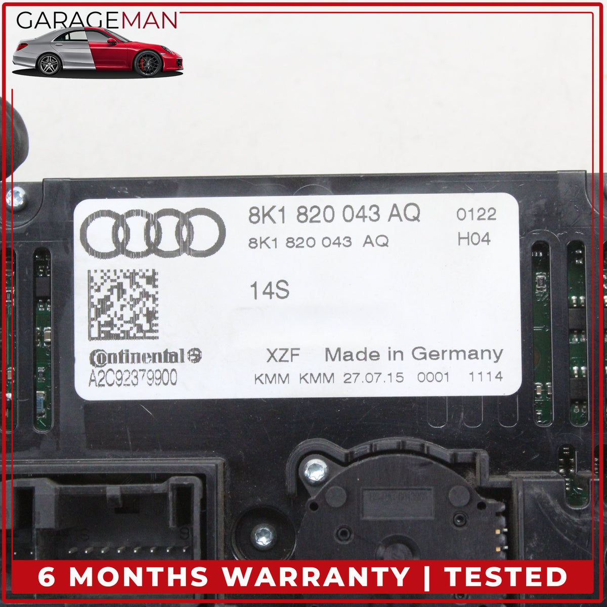 2013-2017 Audi A4 Front AC A/C Temperature Climate Control Panel 8K1820043AQ OEM