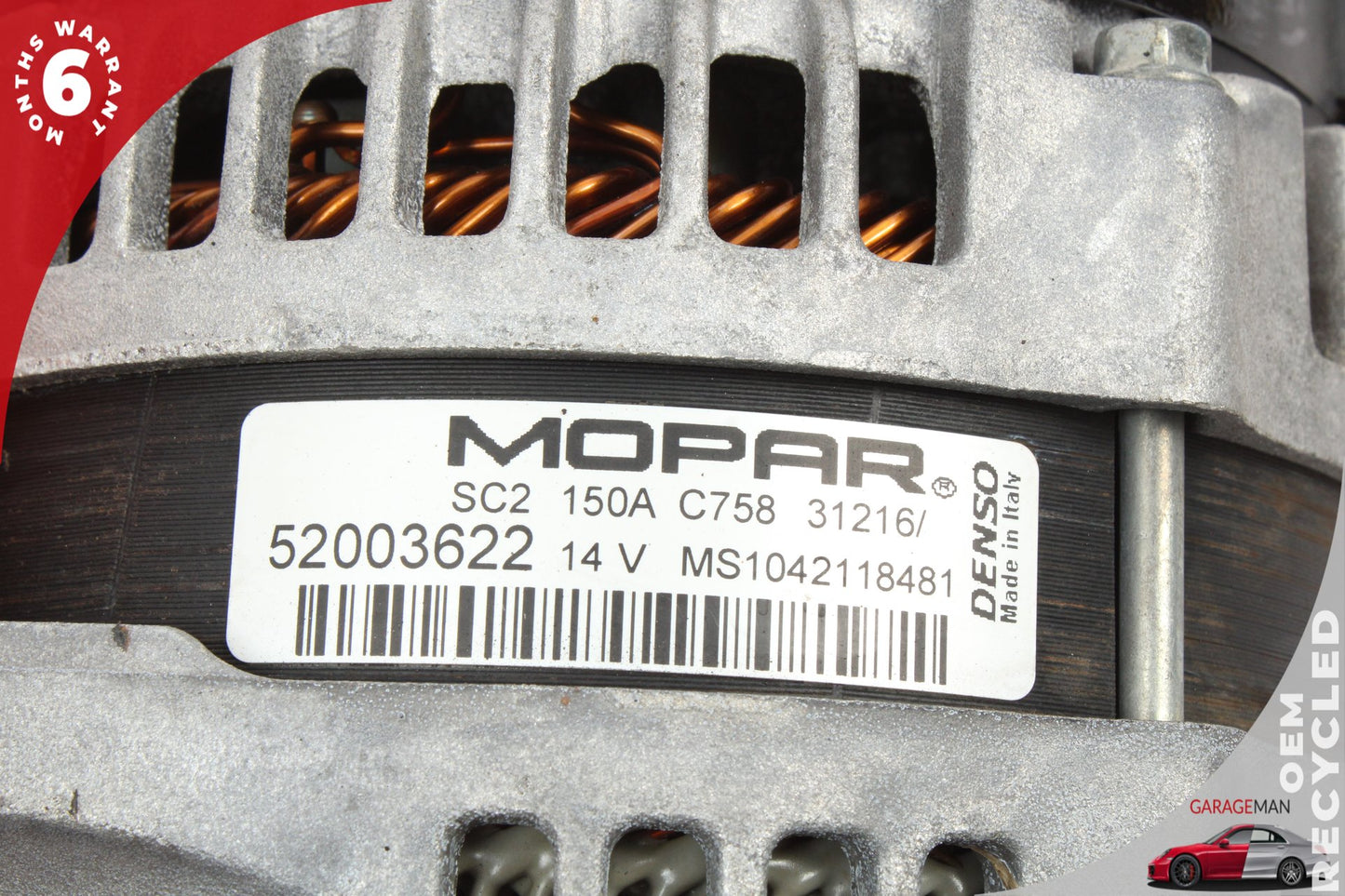 2014-2020 Fiat 500L 1.4L Engine Alternator Generator 150A 14V 52003622 OEM