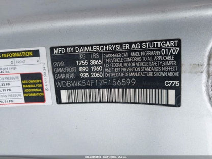 Parting Out- 2007 Mercedes-Benz SLK280 R171- 281