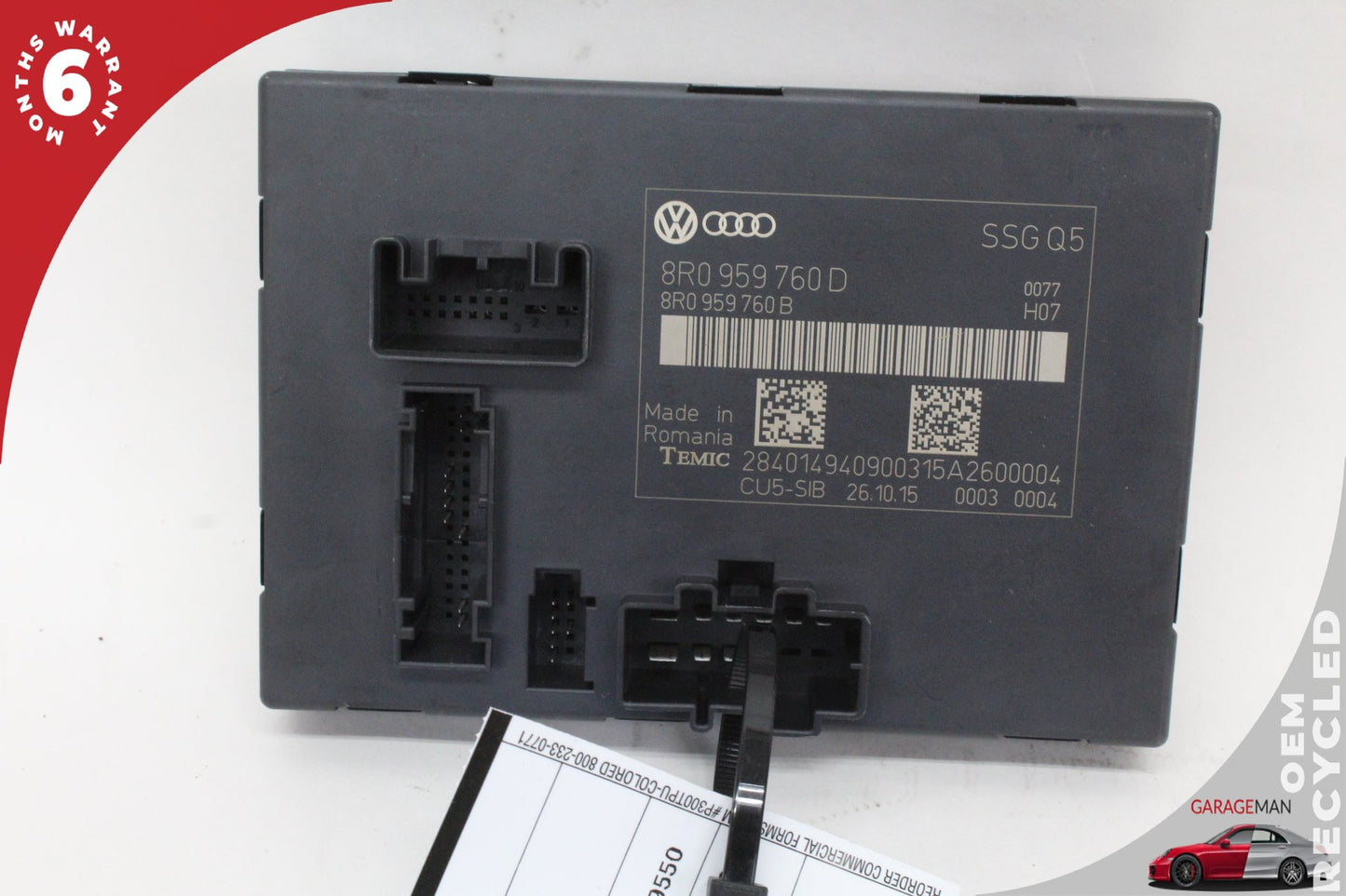 13-17 Audi SQ5 8R SUV Front Left Seat Control Module 8R0959760D OEM